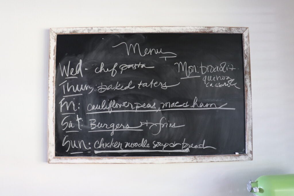 chalkboard menu